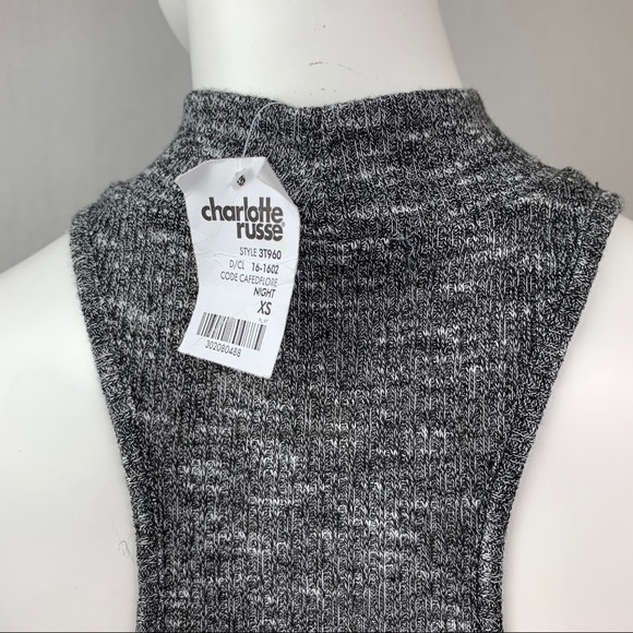 NWT Knit Open Front Crop Busty Racerback Tank Top - Picture 8 of 16